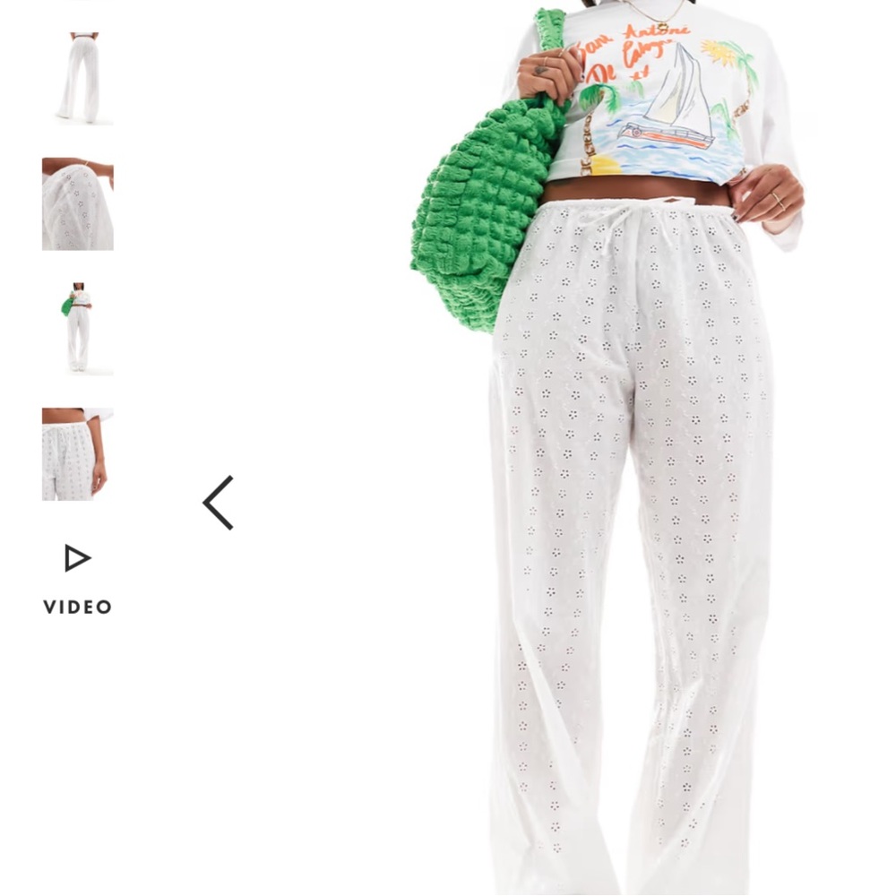 Women’s White Eyelet Pants
